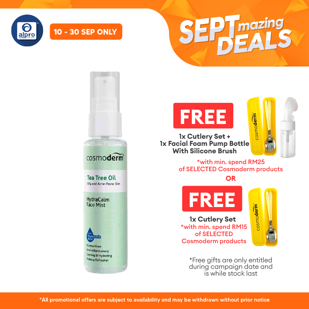 Cosmoderm Tea Tree Oil Hydracalm Face Mist 50ml Alpro Pharmacy