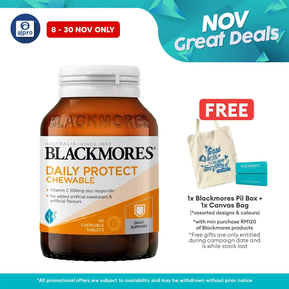 Blackmores Daily Protect Chewable 500 60s | No Added Artificial Flavours Blackmores