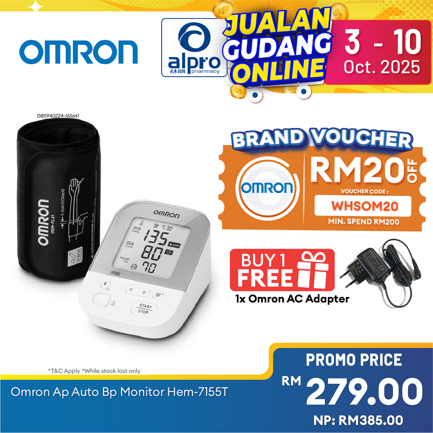 Omron Blood Pressure Monitor HEM-7142T Omron