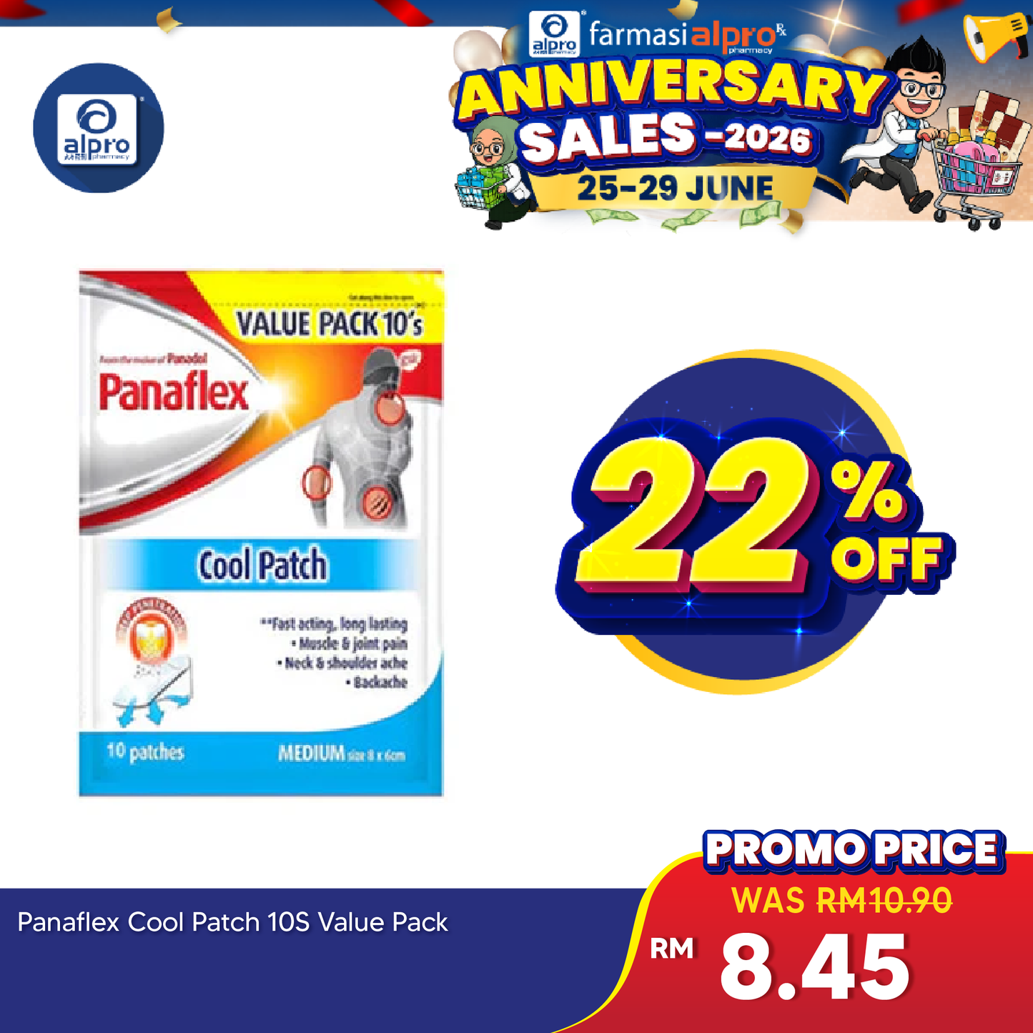 Panaflex Cool Patch 10s Value Pack | Provides Temporary Muscular Relief Panaflex