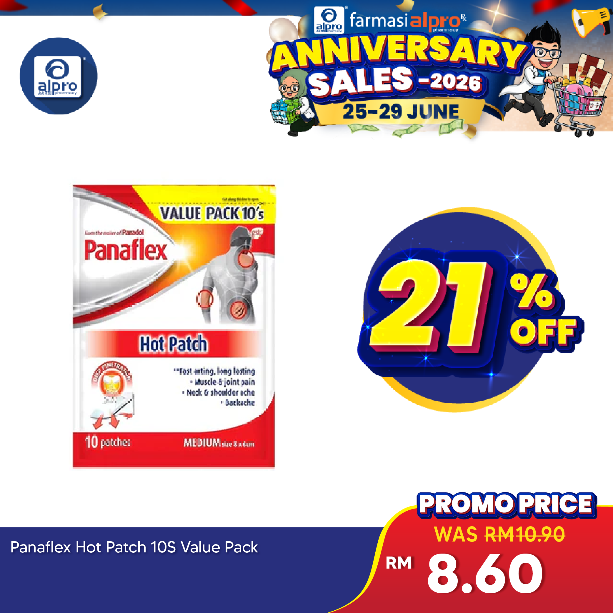 Panaflex Hot Patch 10s Value Pack | Provides Temporary Muscular Relief Panaflex