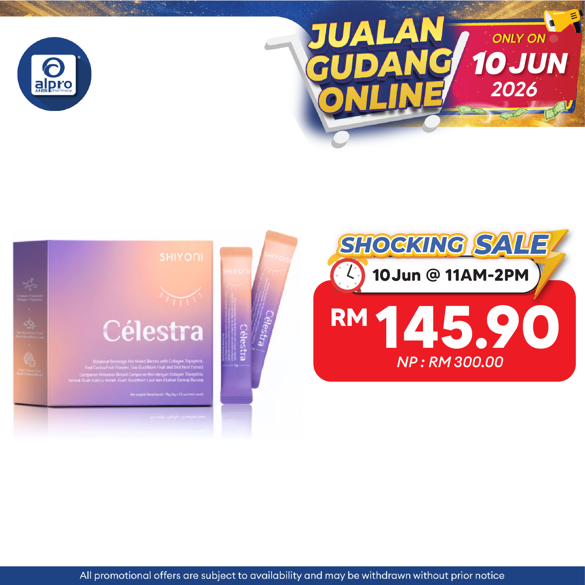 Shiyoni Celestra Collagen Drink 5g x 15 Sachets | Daily Beauty Collagen Support Shiyoni