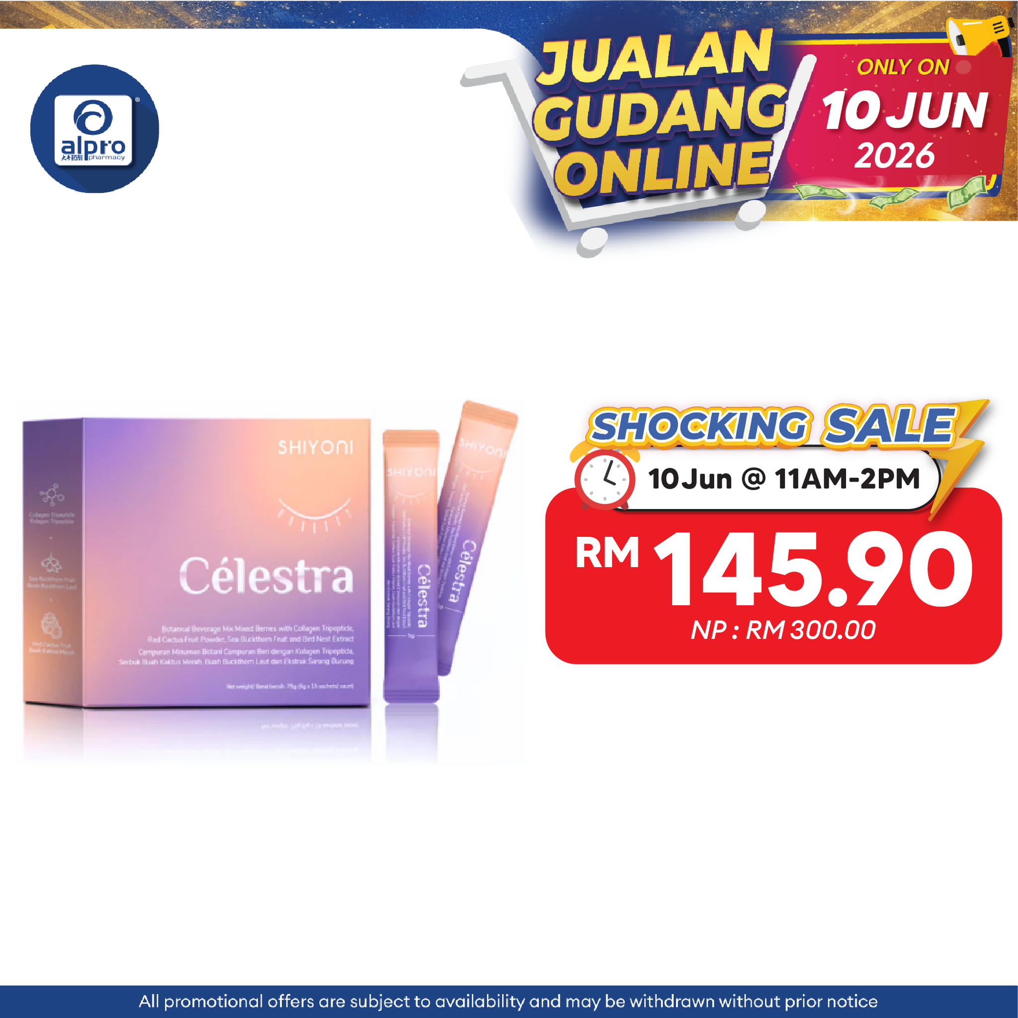 Shiyoni Celestra Collagen Drink 5g x 15 Sachets | Daily Beauty Collagen Support Shiyoni