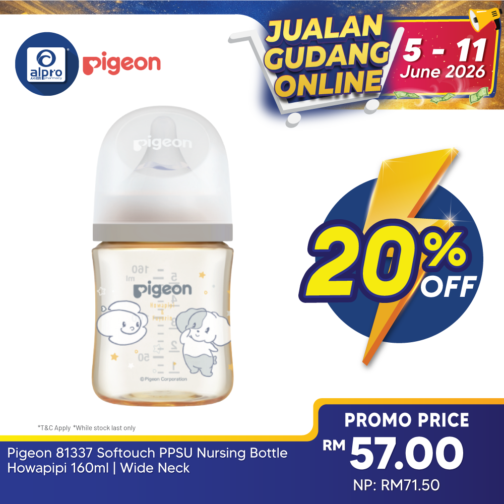 Pigeon 81337 Softouch Ppsu Nursing Bottle Howapipi 160ml | Wide Neck Pigeon