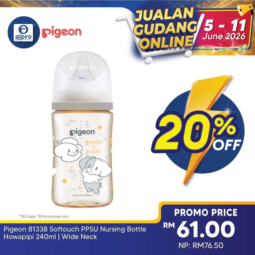 Pigeon 81338 Softouch Ppsu Nursing Bottle Howapipi 240ml | Wide Neck Pigeon