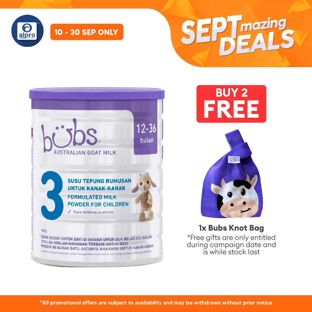 Bubs Advanced Plus+ Goat Toddler Milk Drink Stage 3 (12-36 months) 800g | Australian Imported Goat Milk Alpro Pharmacy