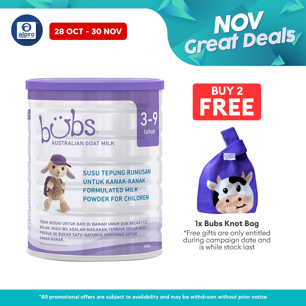 Bubs Goat Junior Nutrition Stage 4 (3-9 years old) 800g | Australian Imported Goat Milk Alpro Pharmacy