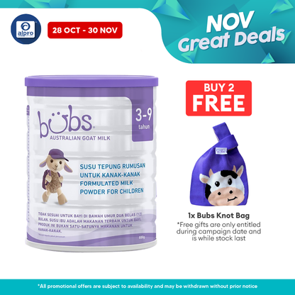 Bubs Goat Junior Nutrition Stage 4 (3-9 years old) 800g | Australian Imported Goat Milk Alpro Pharmacy