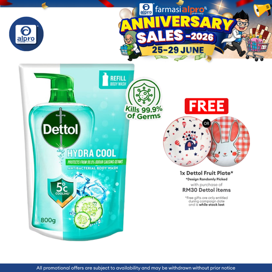 Dettol Shower Gel Hydracool Refill Pouch 800ml |  Refreshing & Cooling Dettol