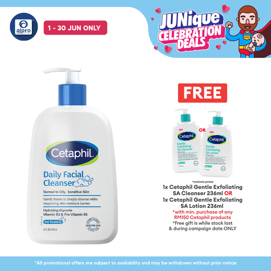 Cetaphil Daily Facial Cleanser 236ml | Effectively Removes Dirt Cetaphil