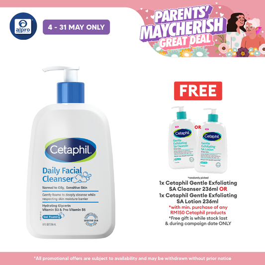 Cetaphil Daily Facial Cleanser 236ml | Effectively Removes Dirt Cetaphil