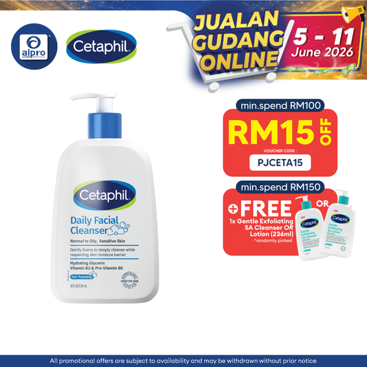 Cetaphil Daily Facial Cleanser 236ml | Effectively Removes Dirt Cetaphil