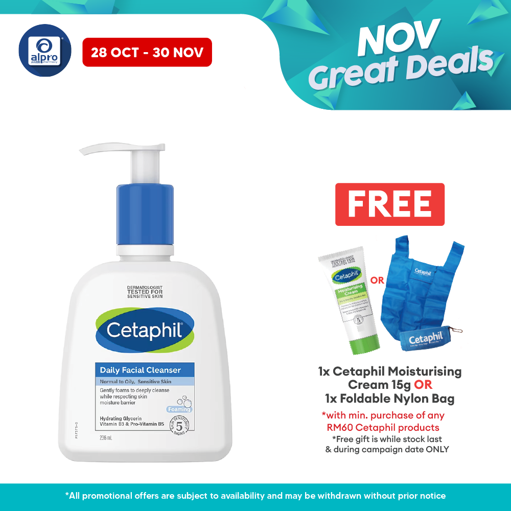 Cetaphil Daily Facial Cleanser 236ml | Effectively Removes Dirt Cetaphil
