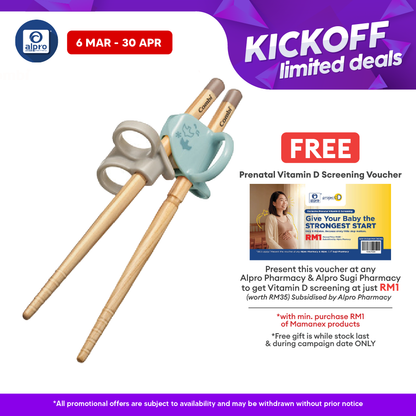 Combi Baby Education Wood Chopsticks Blue | For Right Hand Alpro Pharmacy