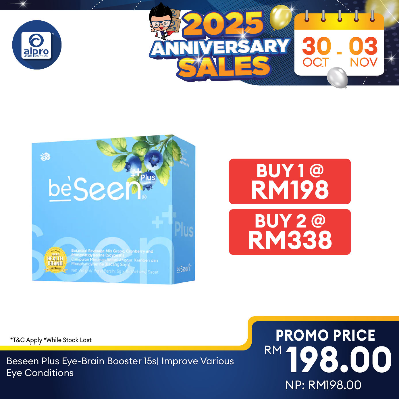 Beseen Plus Eye-Brain Booster 15s| Improve Various Eye Conditions Beseen