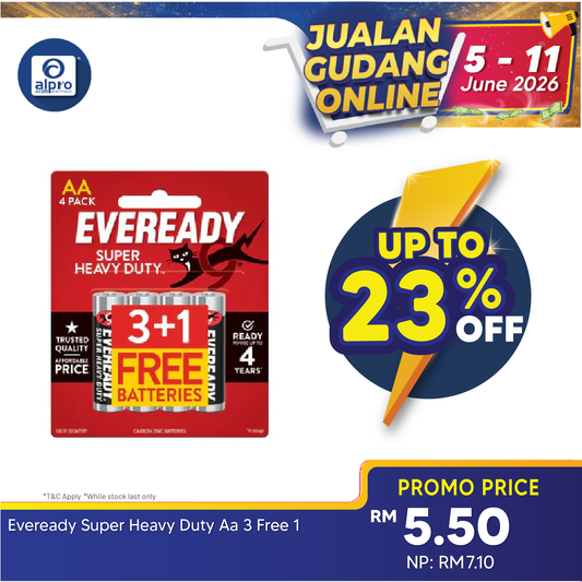 Eveready Super Heavy Duty 3 Free 1 (AAA/ AA) Eveready