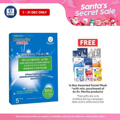 Dr.Morita Hyaluronic Acid Pore Refining & Moisturizing Facial Mask 5s | Moisturizing and Brightening Alpro Pharmacy