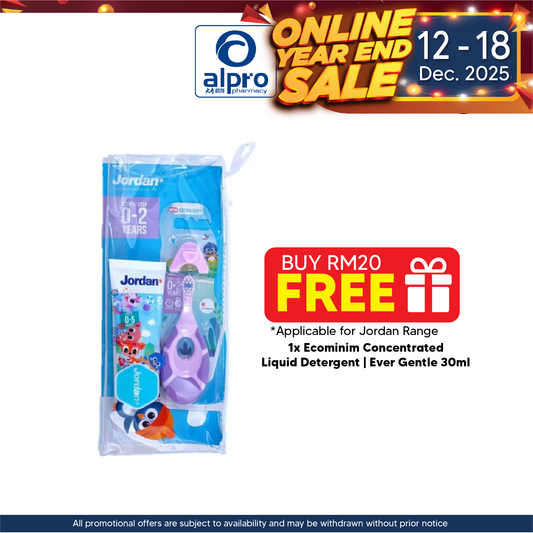 Jordan Step 1 (0-2 Years) Travel Pouch 75g | 1 Toothbrush + 1 Toothpaste Alpro Pharmacy