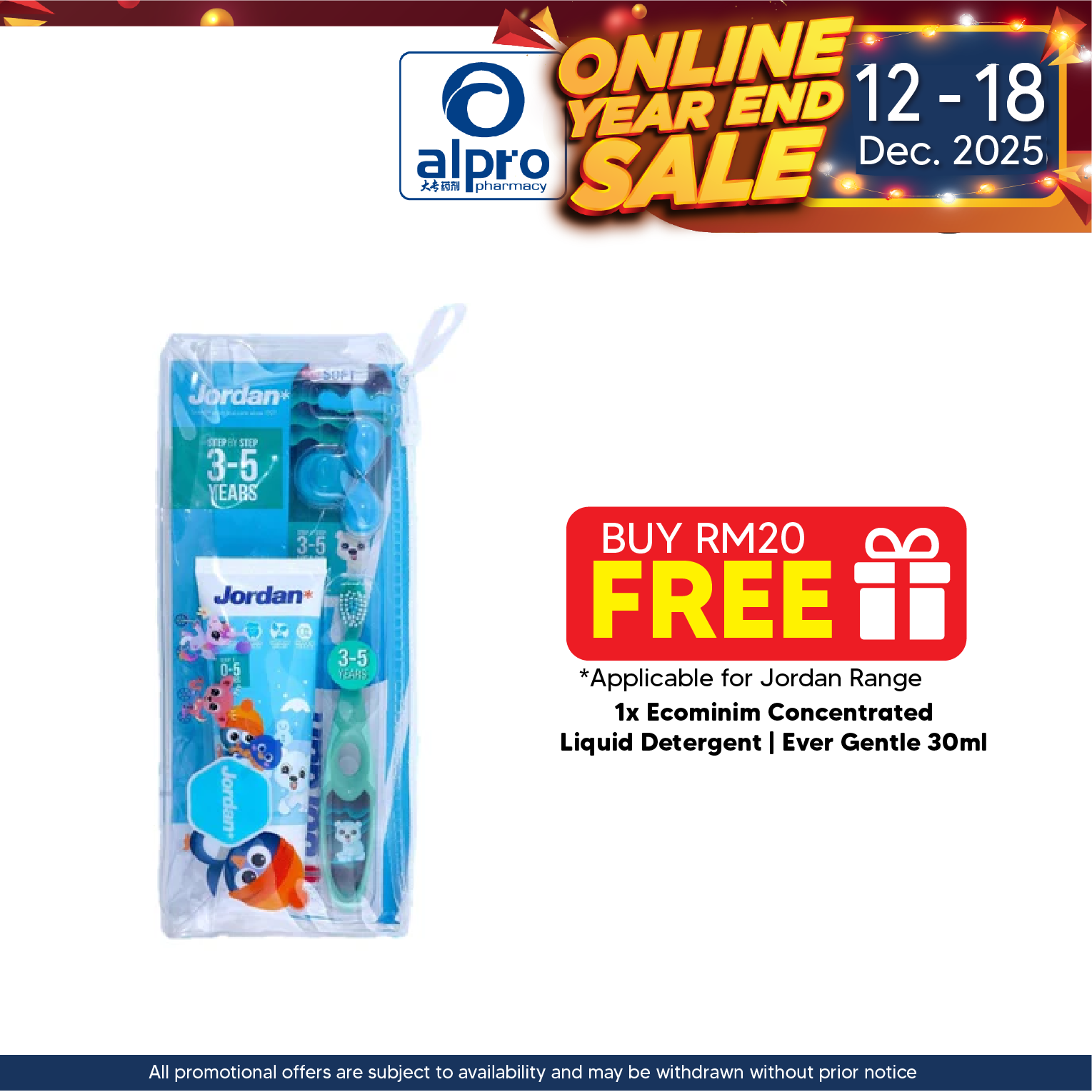 Jordan Step 2 (3-5 Years) Travel Pouch 75g | 1 Toothbrush + 1 Toothpaste Jordan