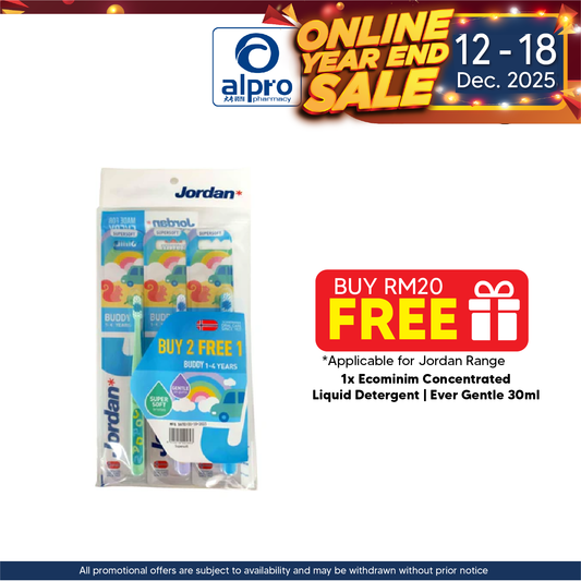 Jordan Buddy Toothbrush (1-4 Years) 2s Free 1s | Buy 2 Free 1 Jordan