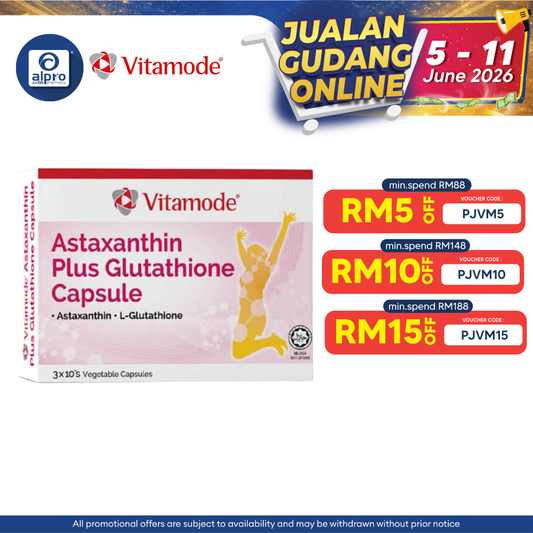 Vitamode Astaxanthin Plus Glutathione 3 x 10s | Prevent Diseases and Prematrure Aging Vitamode