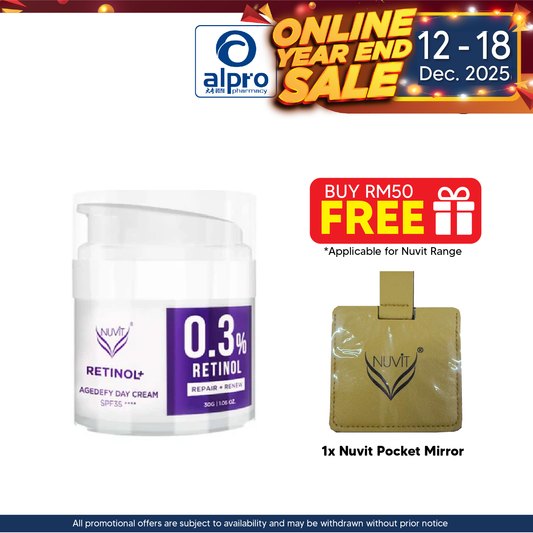 Nuvit Retinol+ Agedefy Day Cream | Refines Skin Texture Alpro Pharmacy