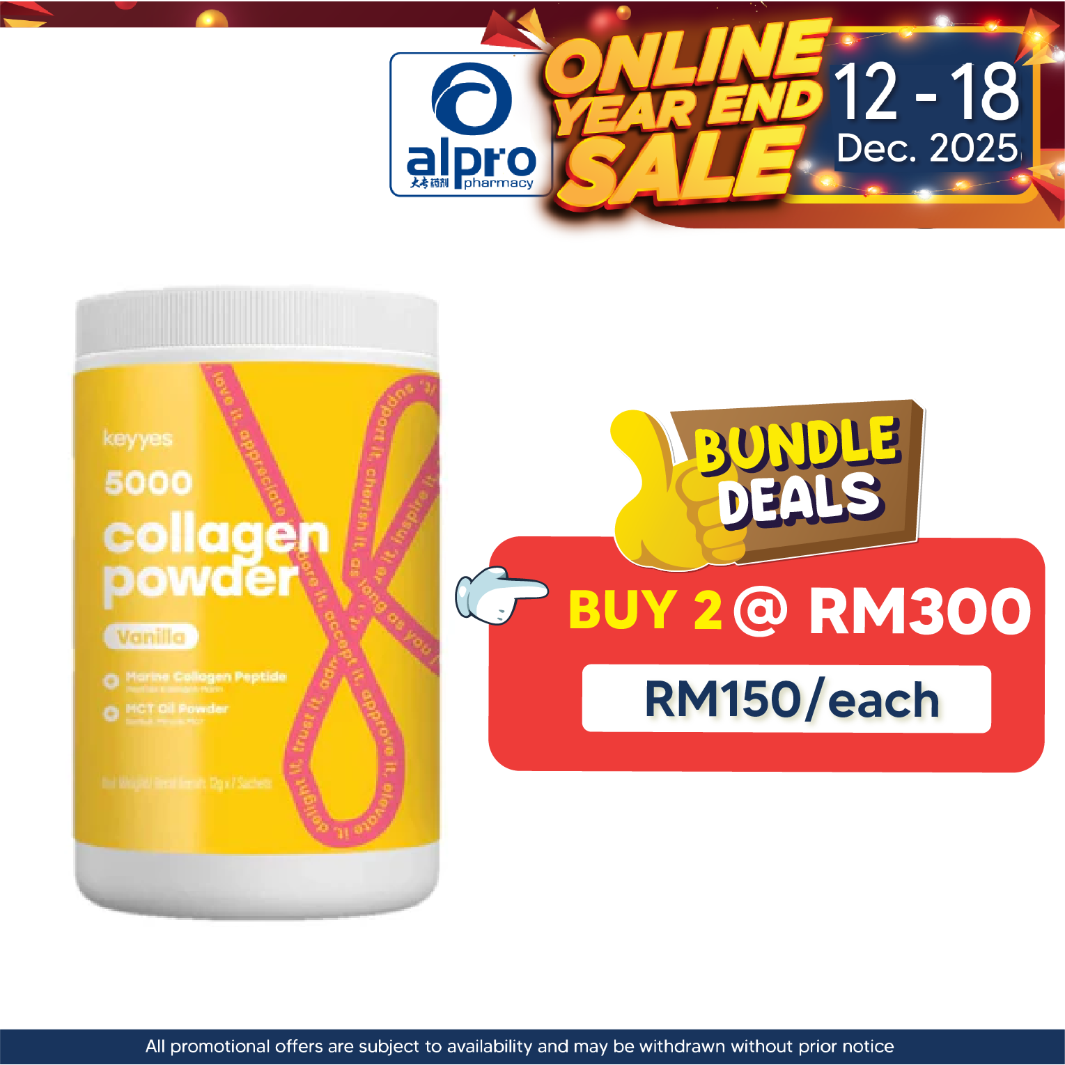 Keyyes 5000mg Collagen Vanilla + MCT Oil (400g) | Optimise Health and Beautify