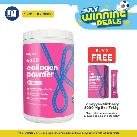 Keyyes 6000mg Collagen Mixberry with L-Cystine (360g) | Strawberry and Acai Berry Keyyes