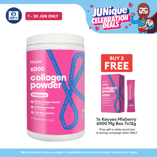 Keyyes 6000mg Collagen Mixberry with L-Cystine (360g) | Strawberry and Acai Berry Keyyes