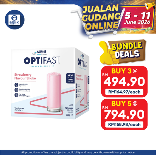 Nestle Optifast Milk Shake Strawberry 53g ×12s (New) | Safe & Effective Weight Lost Nestle
