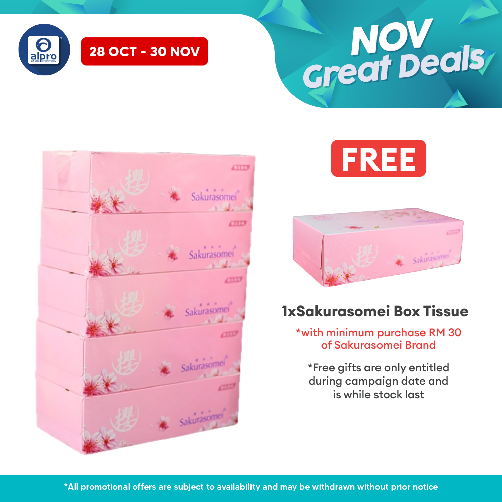 Sakurasomei Box Tissue | Sakura Scented (5 Boxes) Alpro Pharmacy