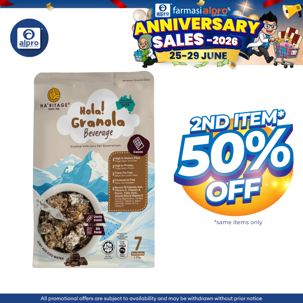Haritage Hola! Granola Beverage Cocoa 245g (35g ×7s) | Wholesome Goodness of Granola Ha'ritage
