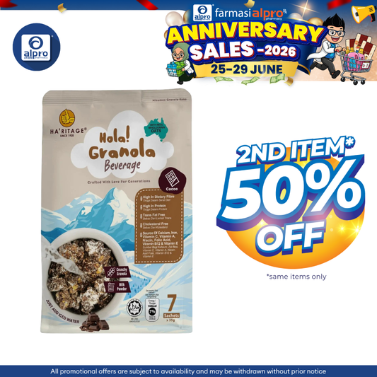 Haritage Hola! Granola Beverage Cocoa 245g (35g ×7s) | Wholesome Goodness of Granola Ha'ritage