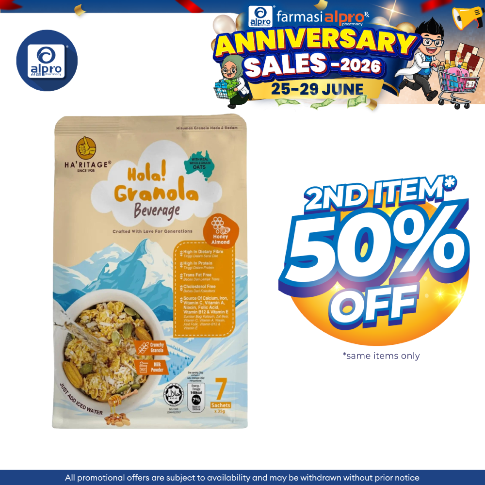 Haritage Hola! Granola Honey 245g (35g ×7s) | Enriched with Essential Vitamin Boost of Nutrition Ha'ritage