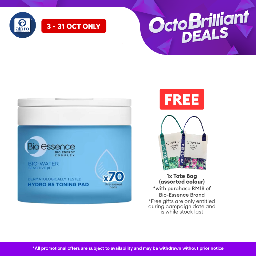 Bio-Essence Bio-Water B5 Toning Pad 70s | Hydro B5 for Sooth Skin Alpro Pharmacy