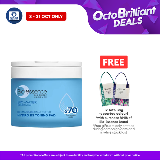 Bio-Essence Bio-Water B5 Toning Pad 70s | Hydro B5 for Sooth Skin Alpro Pharmacy