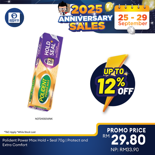 Polident Power Max Hold + Seal 70g | Protect and Extra Comfort Polident