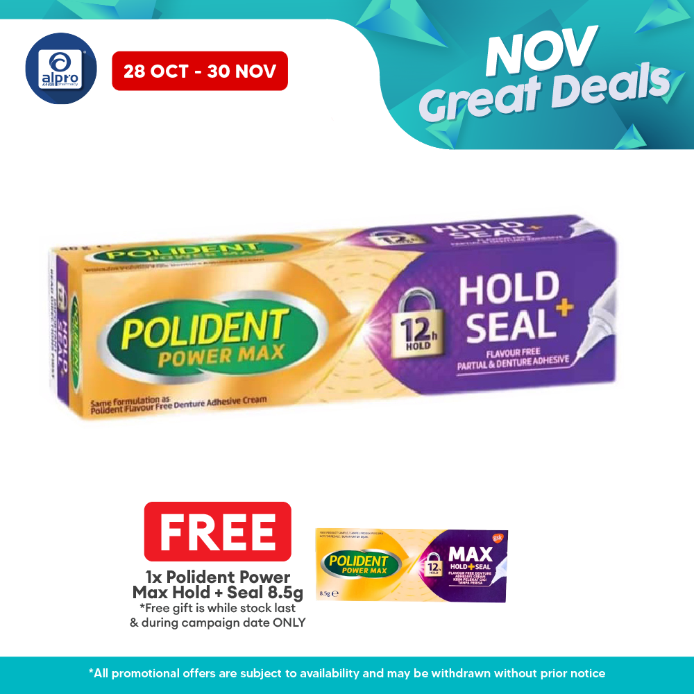 Polident Power Max Hold + Seal 70g | Protect and Extra Comfort Polident