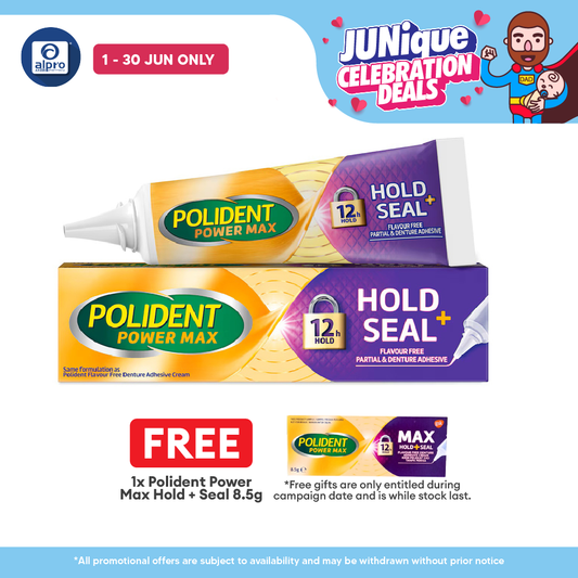 Polident Power Max +Seal Denture Adhesive Cream 40g (Flavour Free) Polident