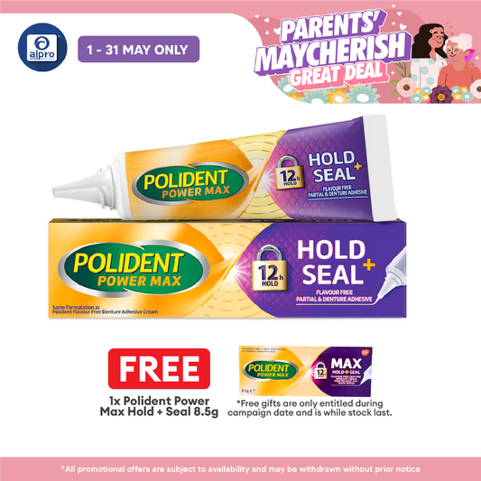 Polident Power Max +Seal Denture Adhesive Cream 40g (Flavour Free) Polident