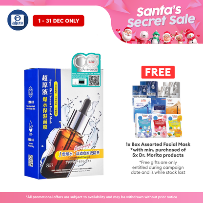 Dr.Morita Aqua Rich Serum Facial Mask 8s | All Day Skin Hydration Dr.Morita