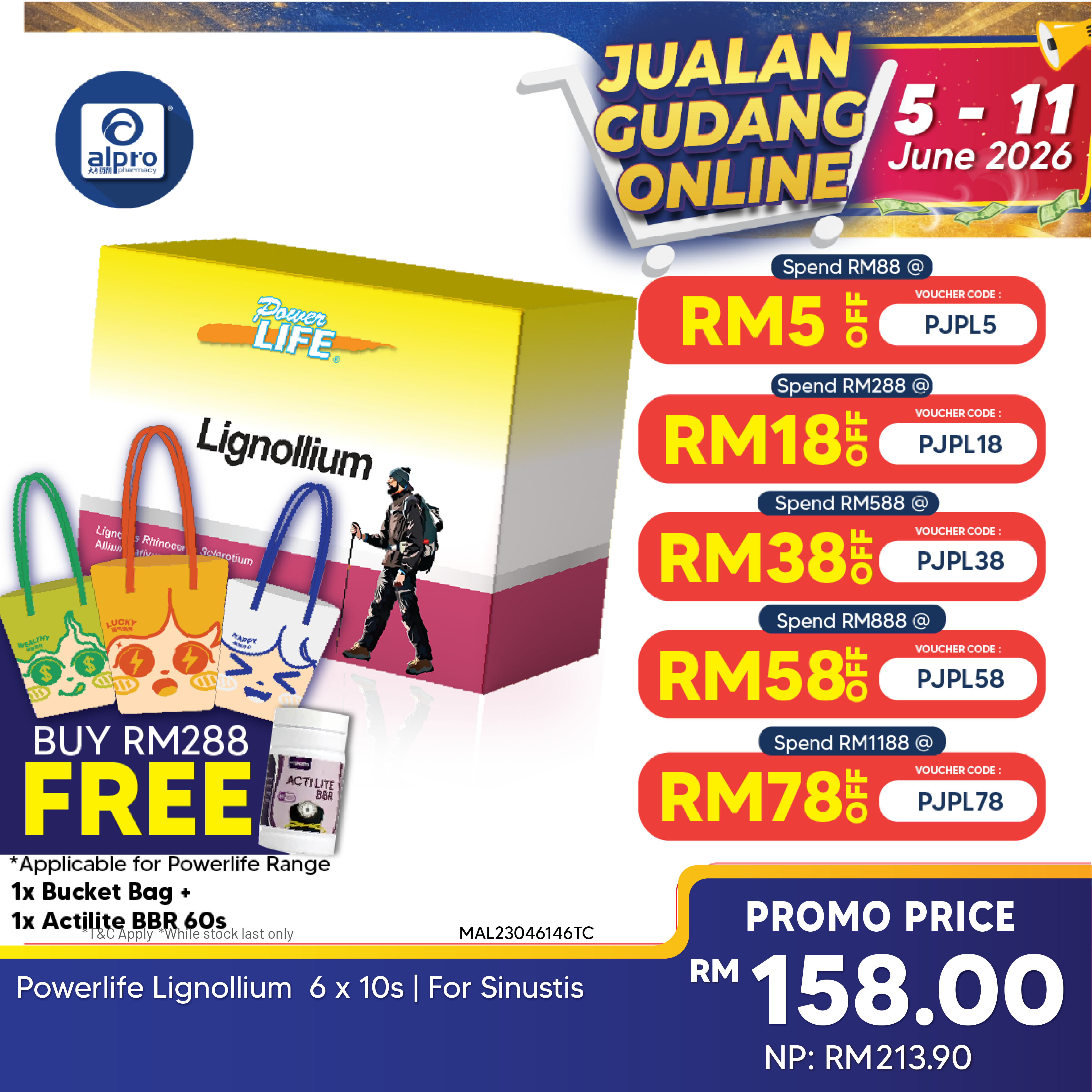 Powerlife Lignollium  6 x 10s | For Sinustis Powerlife