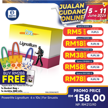 Powerlife Lignollium  6 x 10s | For Sinustis Powerlife