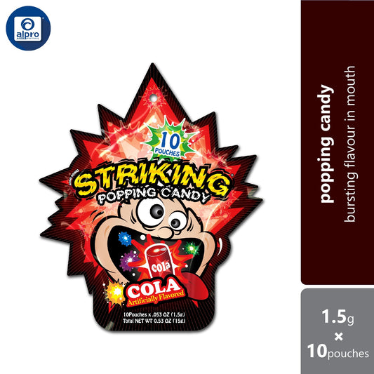 Striking Popping Candy Cola 1.5g ×10s | Bursting Cola Flavour in Mouth Alpro Pharmacy