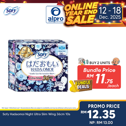 Sofy Hadaomoi Night Ultra Slim Wing 36cm 10s Sofy