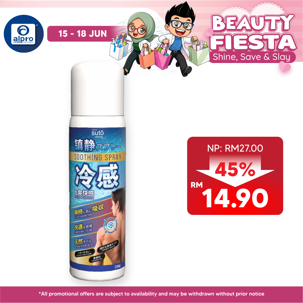 Suto Strong Soothing Spray 120ml | Cooling Sensation to Relieve Pain Suto