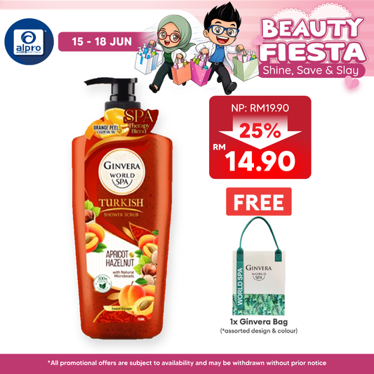 Ginvera World Spa Turkish Shower Scrub Apricot & Hazelnut 750ml | Apricot and Hazelnut Ginvera