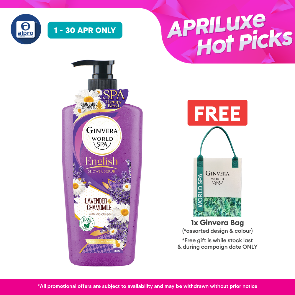 Ginvera World Spa English Shower Scrub Lavender & Camomile 750ml | Lavender and Chamomile Ginvera