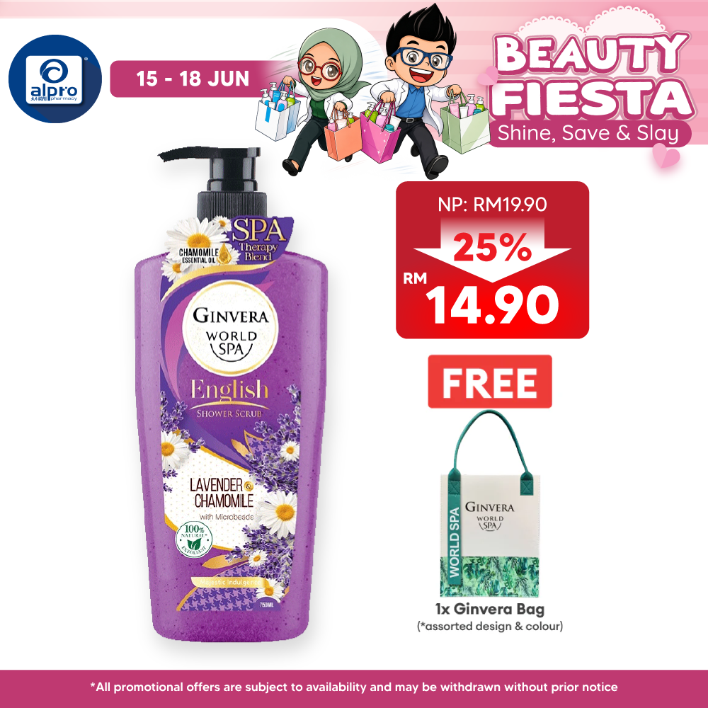 Ginvera World Spa English Shower Scrub Lavender & Camomile 750ml | Lavender and Chamomile Ginvera