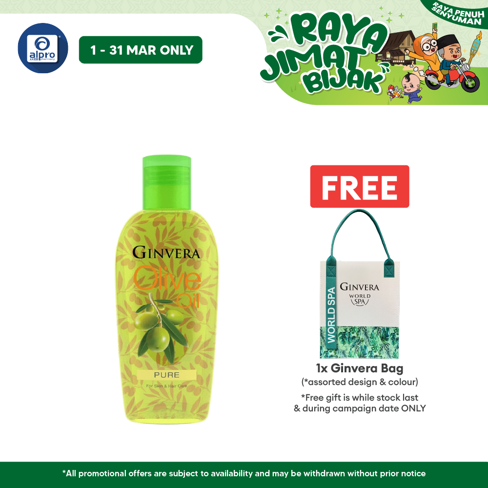 Ginvera Pure Olive Oil (75mL /150mL) | Natural Moisturiser for Skin and Hair Ginvera